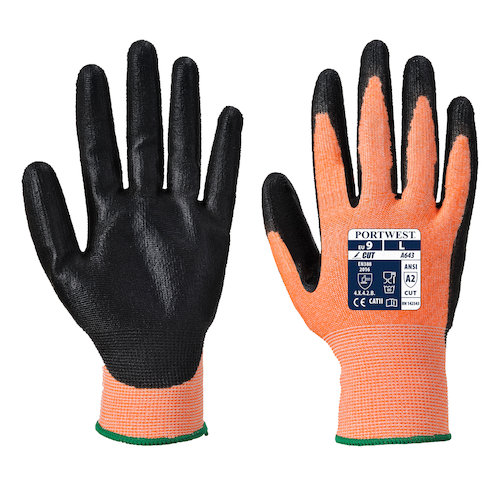 A643 Amber Cut Nitrile Foam Gloves (5036108304738)